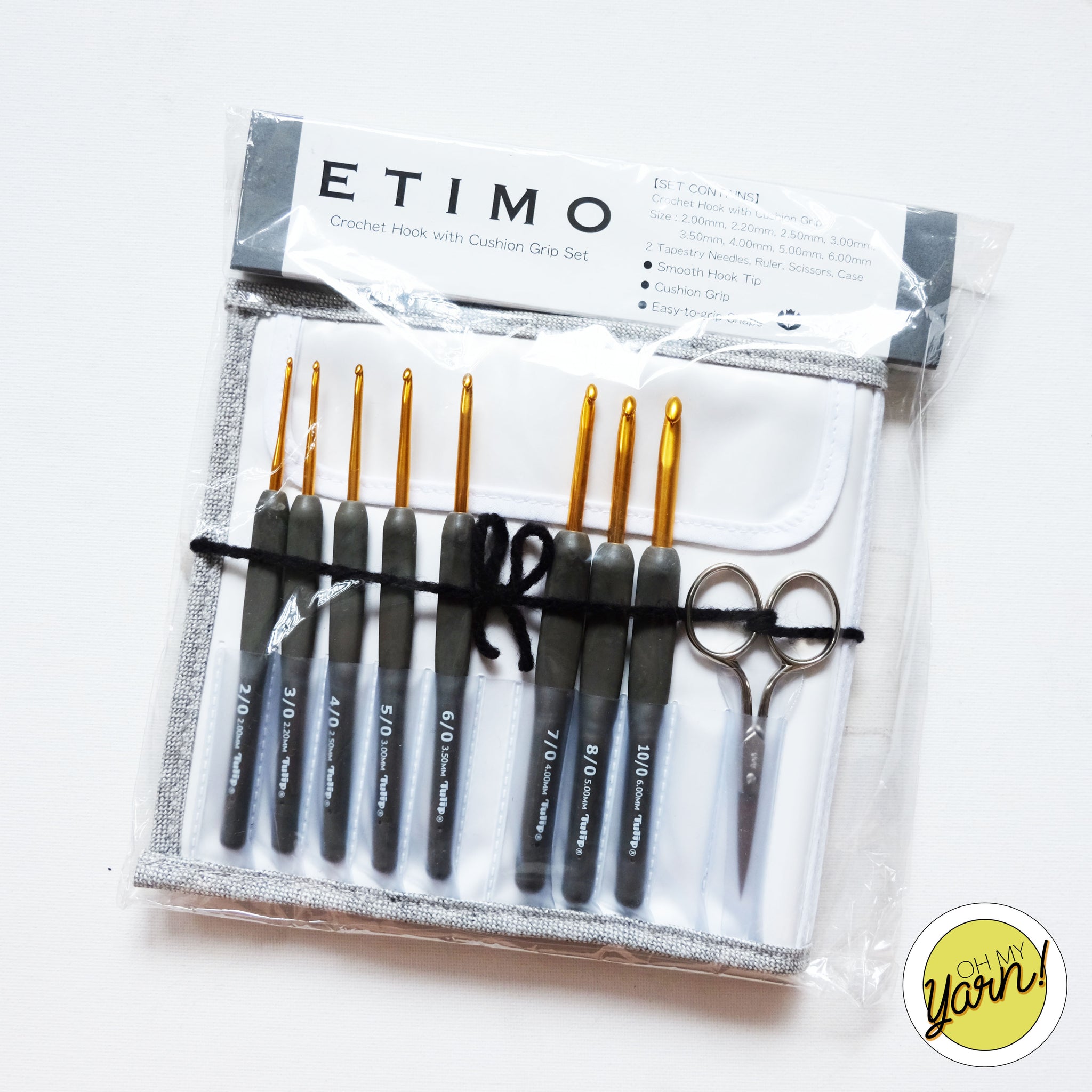Tulip ETIMO Crochet Hook Set - 2 to 6 mm - with gold scissors