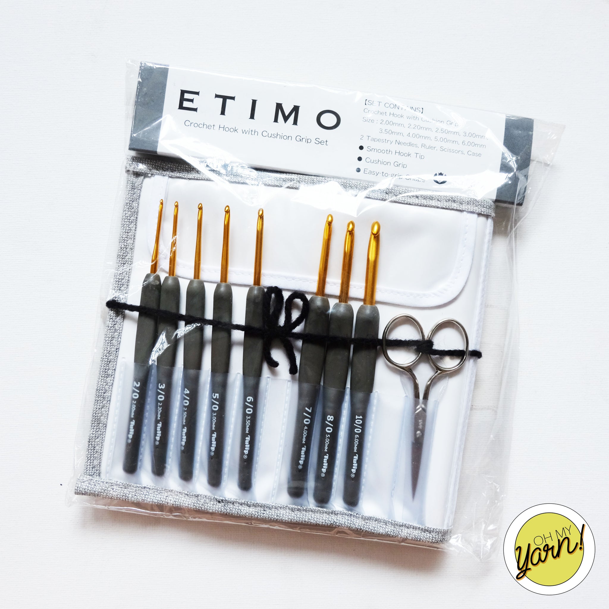 tulip etimo crochet hook with cushion grip black – Needles & Wool