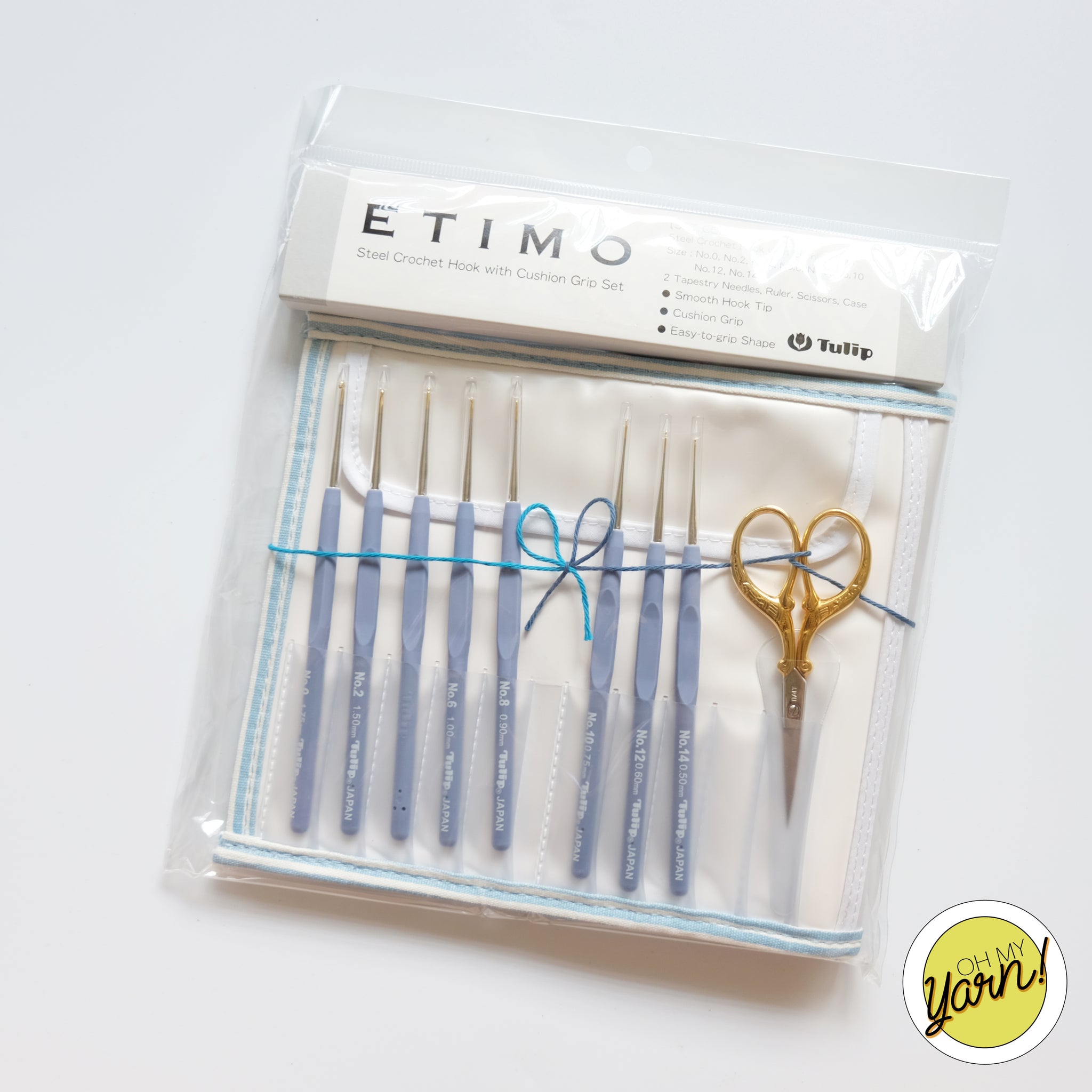 TULIP Etimo Blue Steel Crochet Hook Set Premium Gold