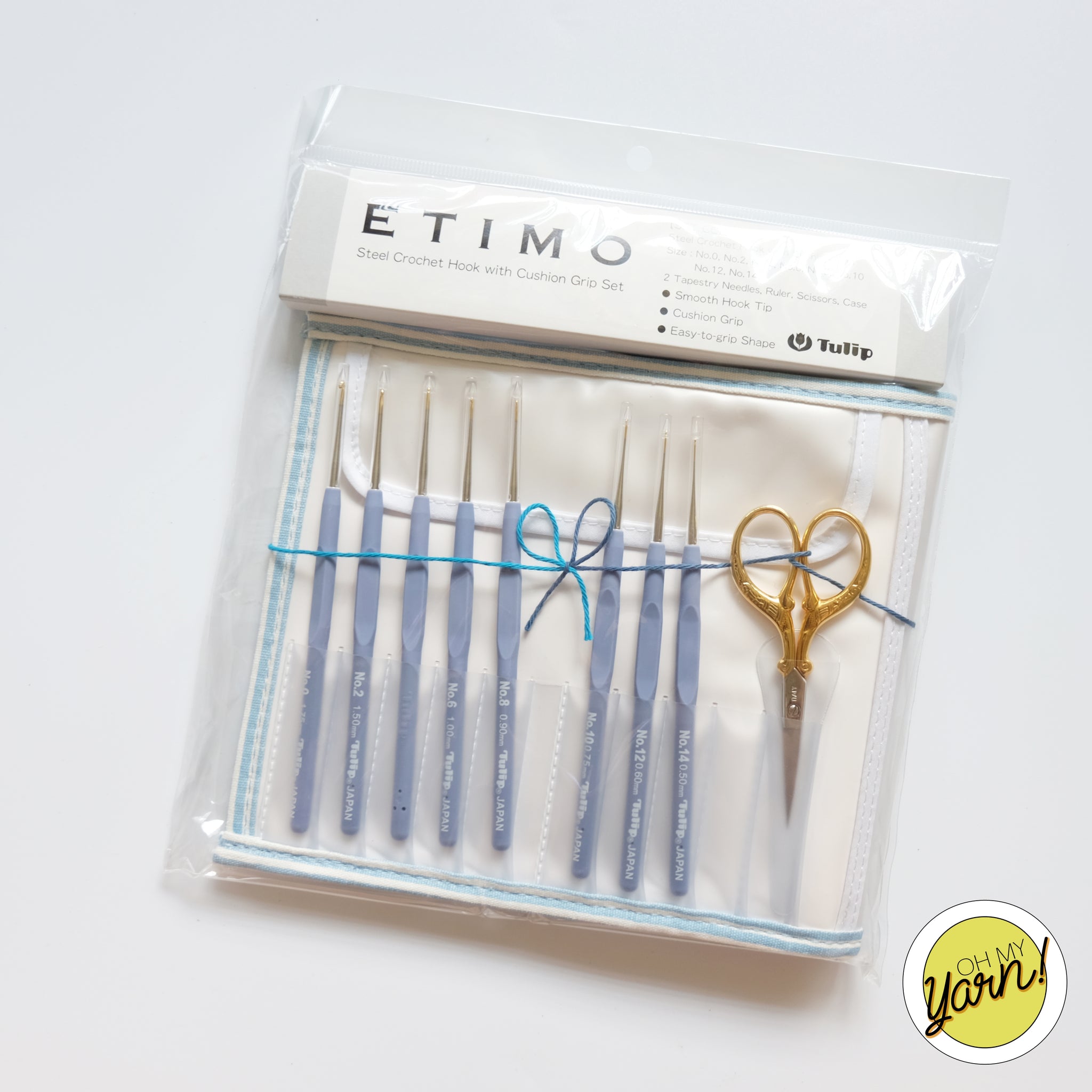 Etimo Steel Crochet Hooks Set Royal Silver Includes Silver Handle Scissors