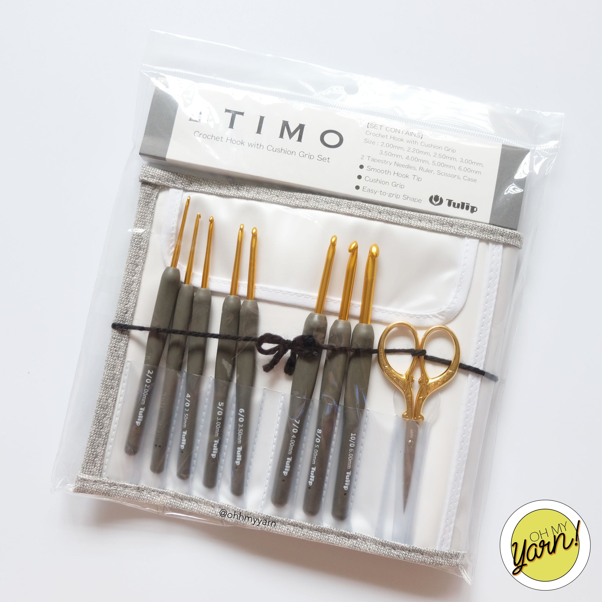 Tulip ETIMO Crochet Hooks With Cushion Grip in Gray and Gold -  Norway