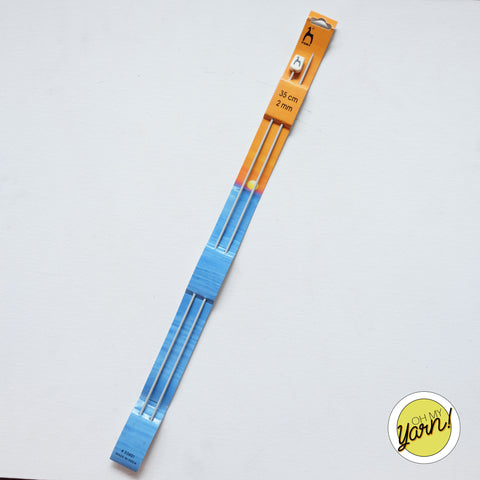 PONY Knobbed Knitting Pins 35cm 2mm