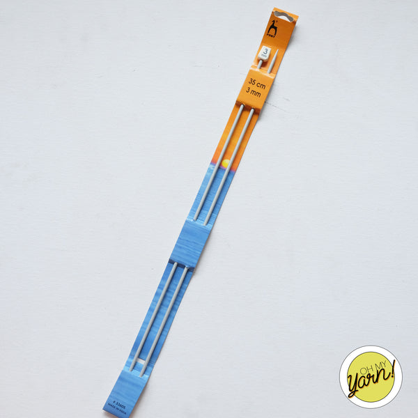 PONY Knobbed Knitting Pins 35cm 3mm