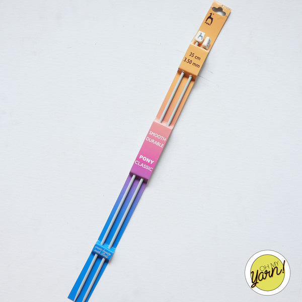 PONY Knobbed Knitting Pins 35cm 3.50mm