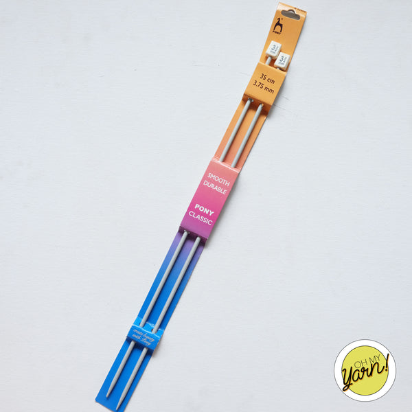 PONY Knobbed Knitting Pins 35cm 3.75mm