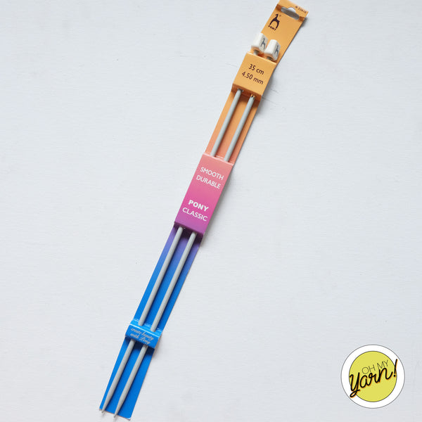 PONY Knobbed Knitting Pins 35cm 4.50mm