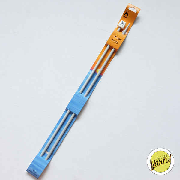 PONY Knobbed Knitting Pins 35cm 5mm