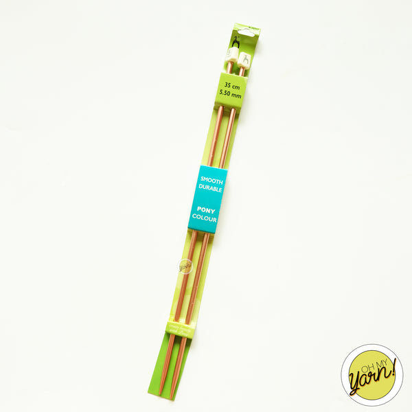 PONY Colored Aluminum Knobbed Knitting Pins 35cm