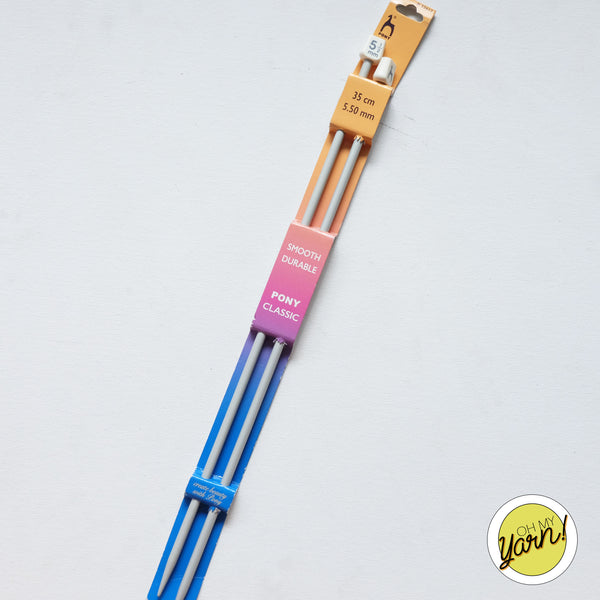 PONY Knobbed Knitting Pins 35cm 5.50mm