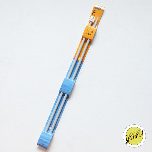 PONY Knobbed Knitting Pins 35cm 6mm