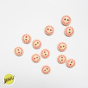 Wooden Buttons "Handmade with Love" 15mm (1.5cm)